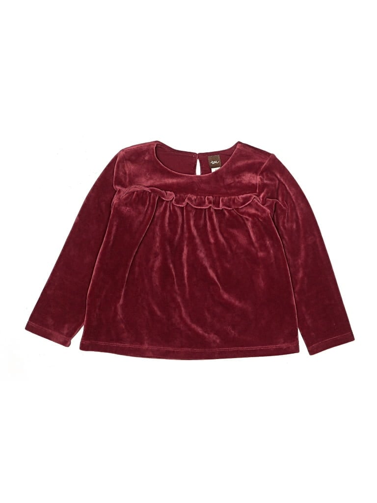 Pre-owned Tea Kids' Pullover Sweater In Burgundy