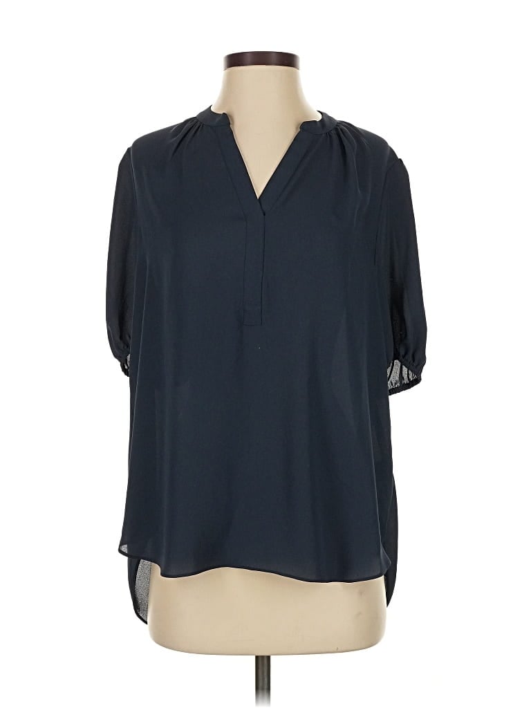 Pre-owned Nydj Short Sleeve Blouse In Blue