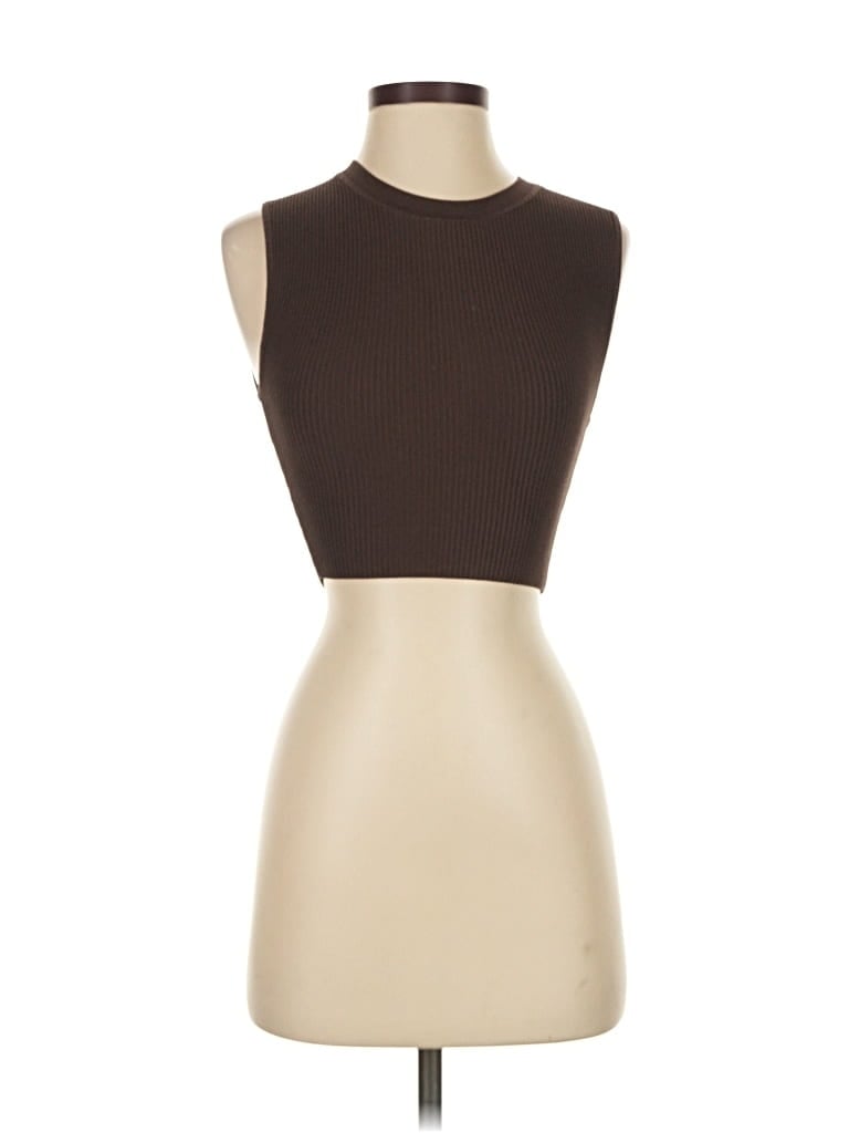 Pre-owned Babaton Sleeveless T-shirt In Brown