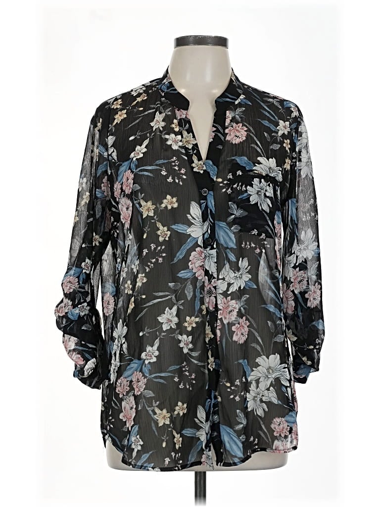 Pre-owned Kut From The Kloth 3/4 Sleeve Blouse In Black