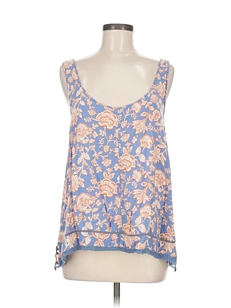 Pre-owned Melrose And Market Tank Top Blue Strapless Neckline Tops