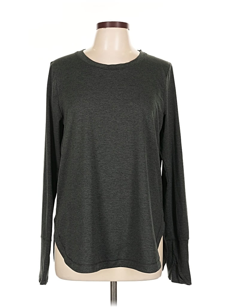 Pre-owned Athleta Long Sleeve T-shirt In Gray
