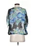 Free People 100% Polyester Print Blue Short Sleeve Blouse Size S - photo 2