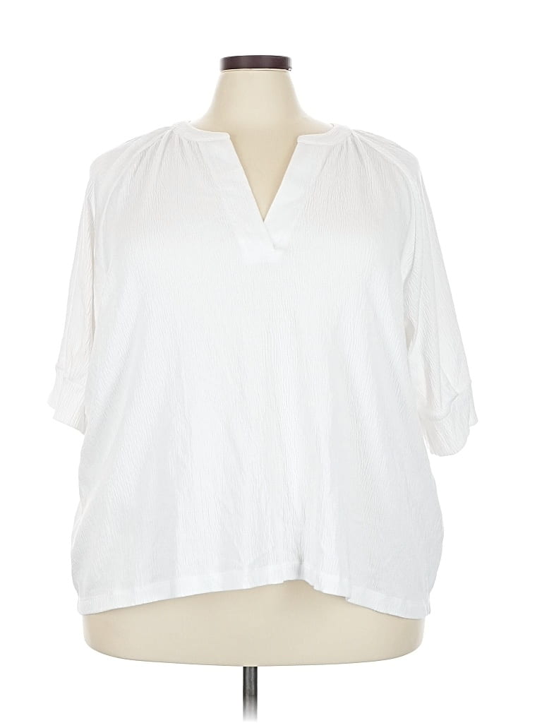 Pre-owned Nic + Zoe 3/4 Sleeve T-shirt In White