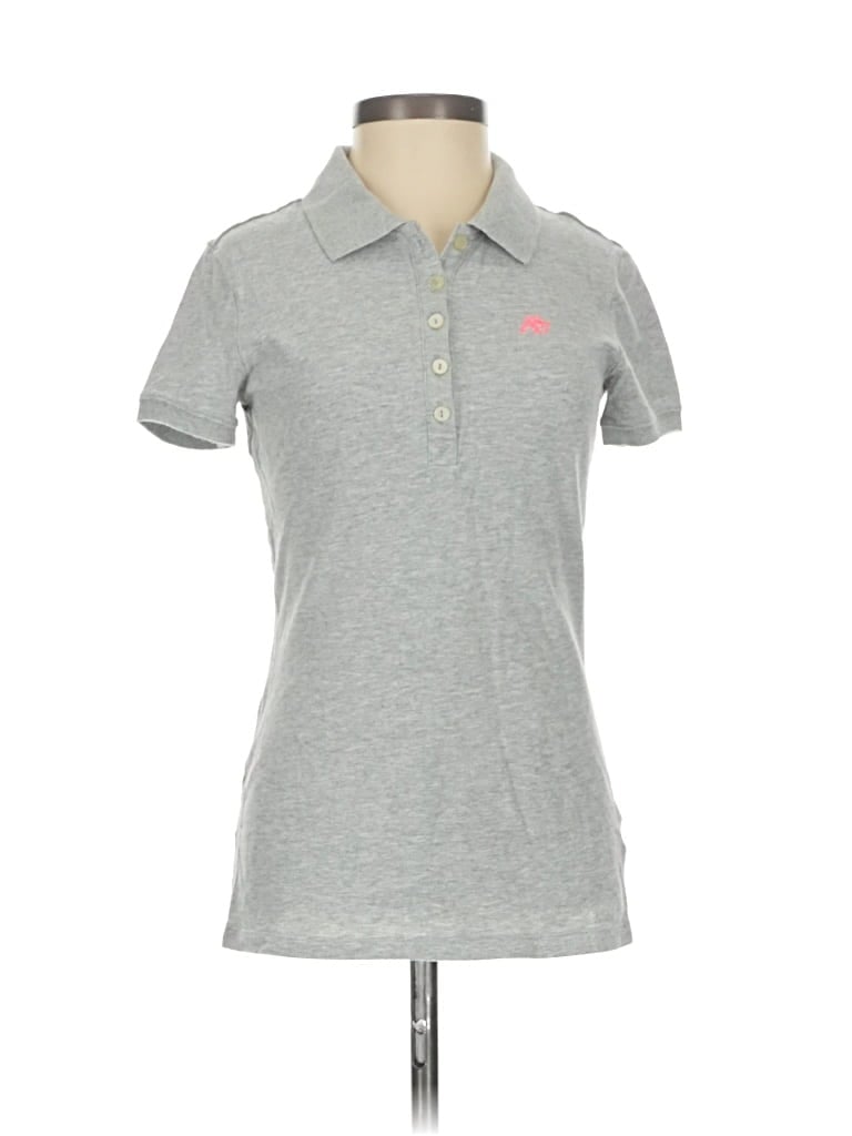 Pre-owned Aéropostale Short Sleeve Polo Shirt In Gray