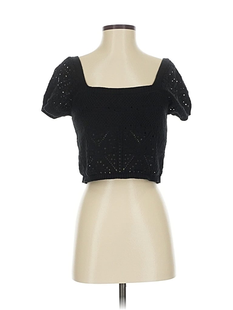 Pre-owned Freshman 1996 Short Sleeve Top Black Sweetheart Neckline Tops