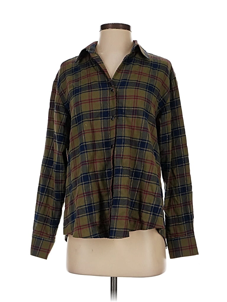 Pre-owned Drew Long Sleeve Button Down Shirt In Green