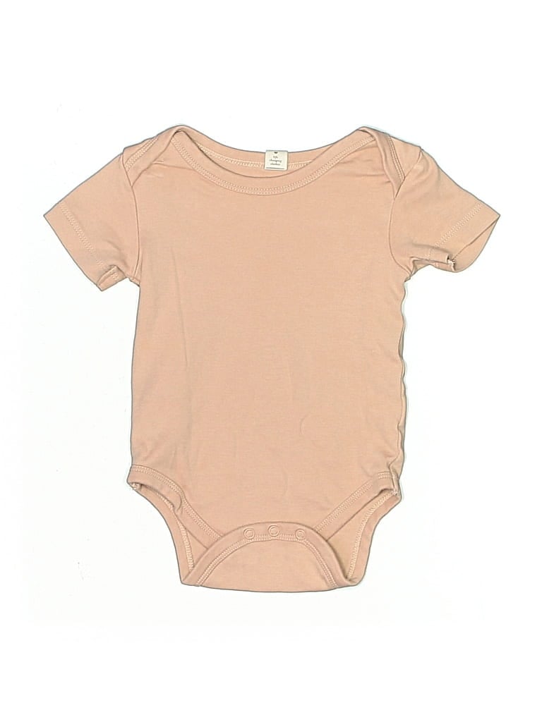Pre-owned Colored Organics Babies' Short Sleeve Onesie In Brown