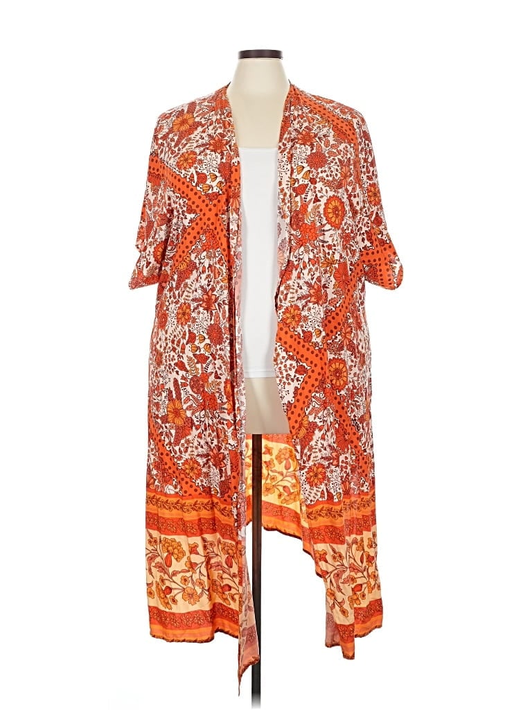 Pre-owned Emery Rose Kimono In Orange