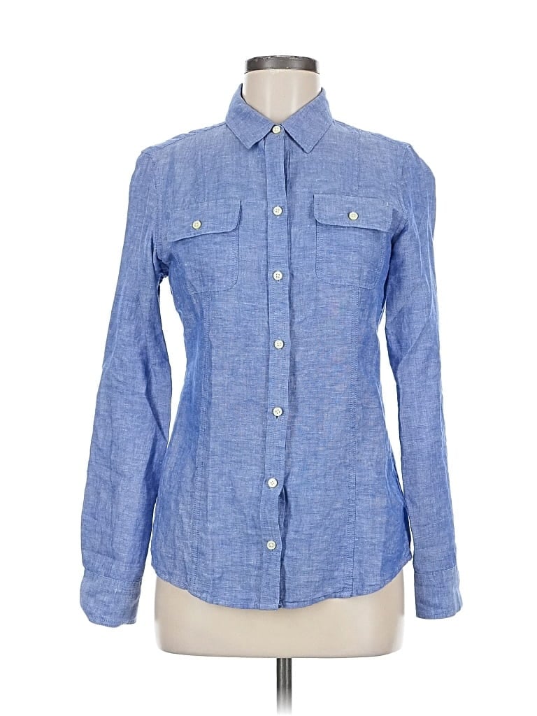 Pre-owned Banana Republic Long Sleeve Button Down Shirt In Blue
