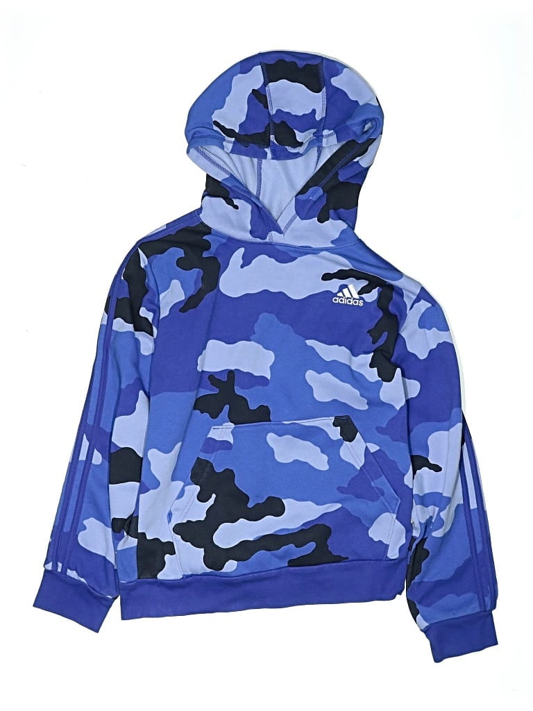 Pre-owned Adidas Originals Kids' Pullover Hoodie In Blue