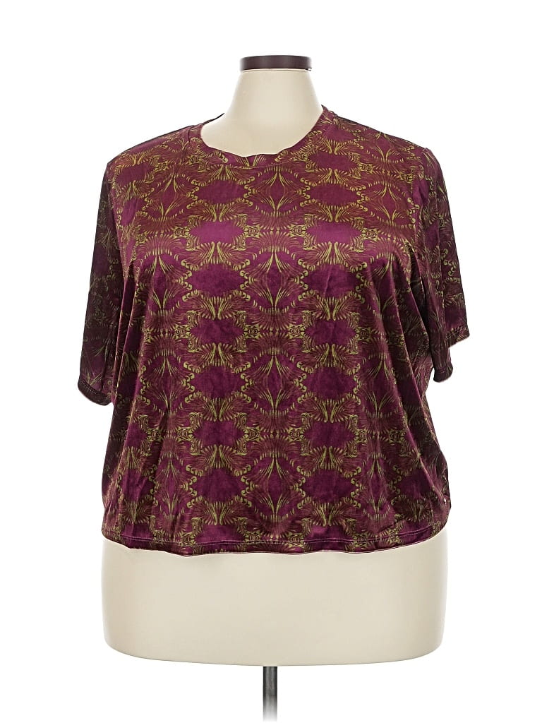 Pre-owned Savage X Fenty Short Sleeve Blouse In Burgundy