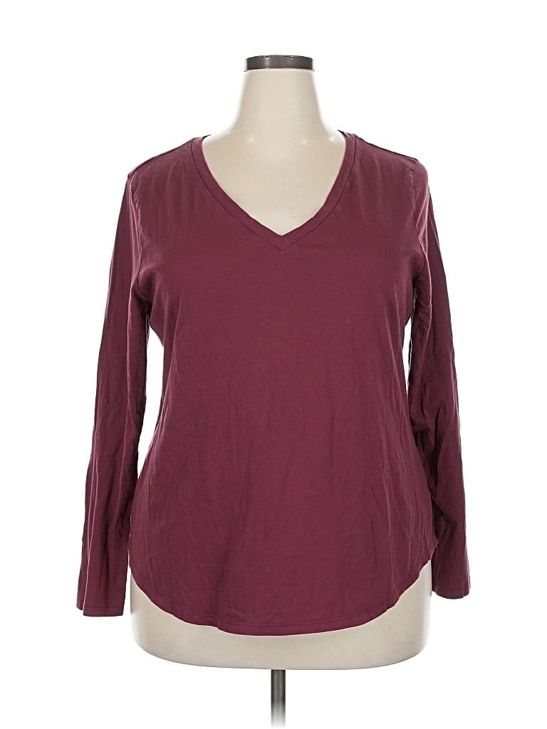 Pre-owned Old Navy 3/4 Sleeve T-shirt In Burgundy