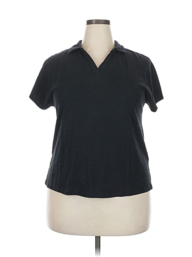 Pre-owned Style & Co Short Sleeve Polo Shirt In Black