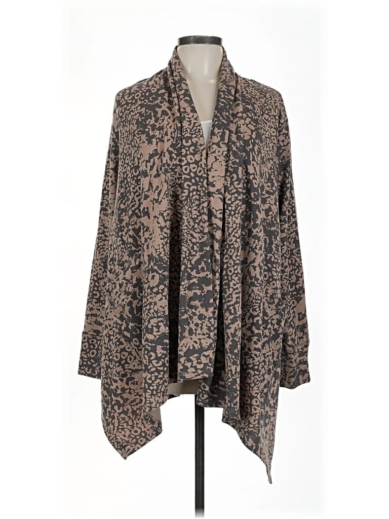 Pre-owned Cuddl Duds Cardigan Sweater In Brown