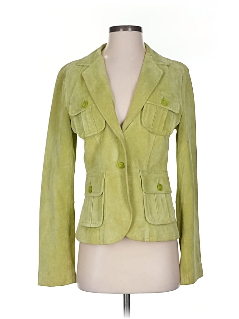 Pre-owned Karen Kane Blazer Jacket In Green