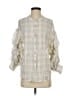 Hayden 100% Other Ivory 3/4 Sleeve Button-Down Shirt Size S - photo 1