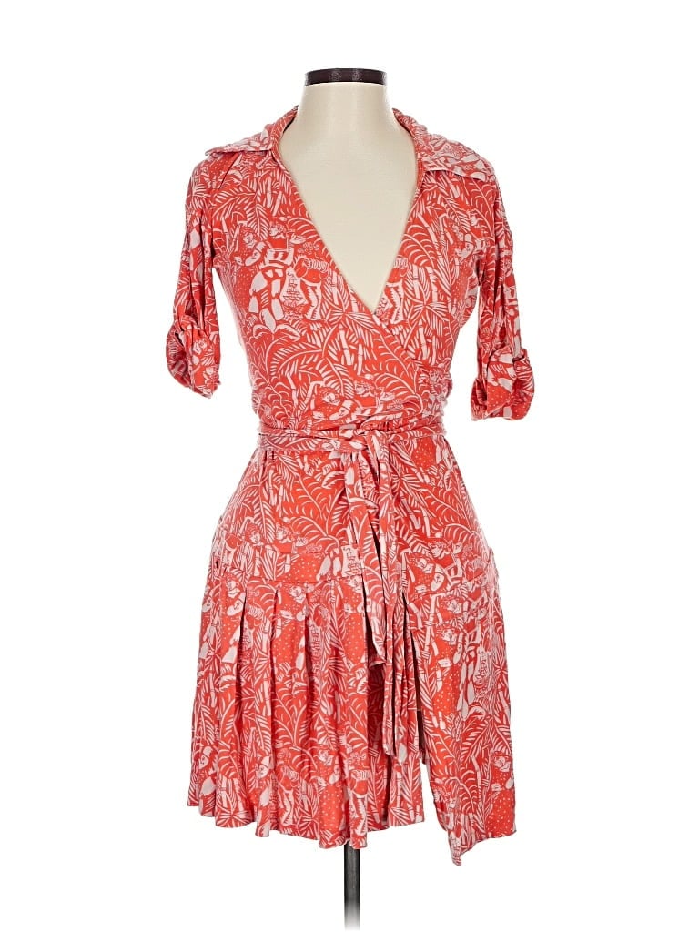 Pre-owned Diane Von Furstenberg Cocktail Dress In Orange