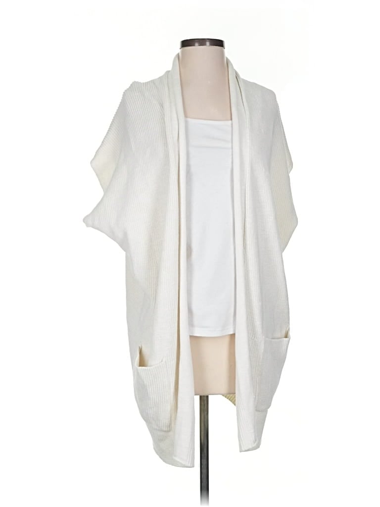 Pre-owned Athleta Cardigan Sweater In White
