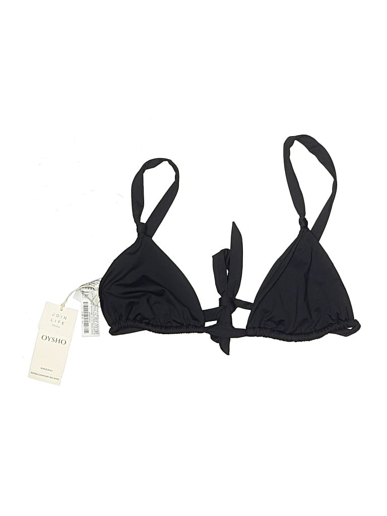 Oysho Swimsuit Top Black Solid Pattern Swimwear In Black