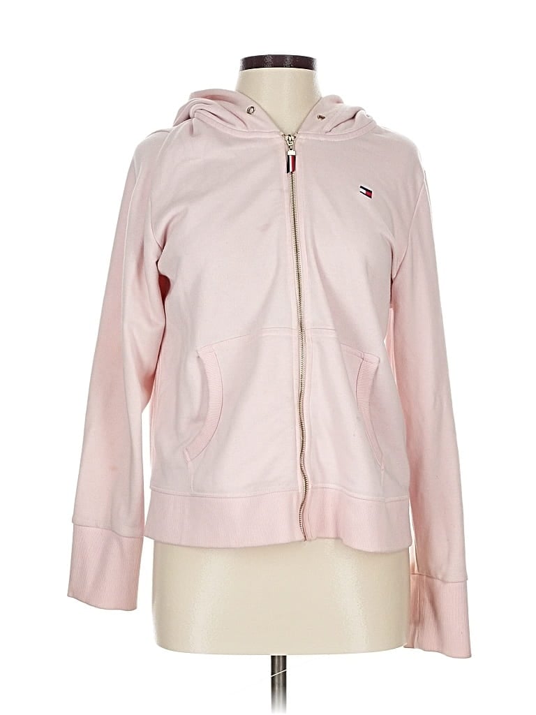 Pre-owned Tommy Hilfiger Zip Up Hoodie In Pink