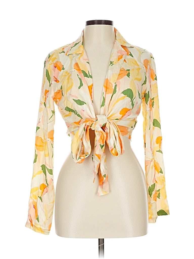 Pre-owned Rhythm Long Sleeve Blouse In Yellow