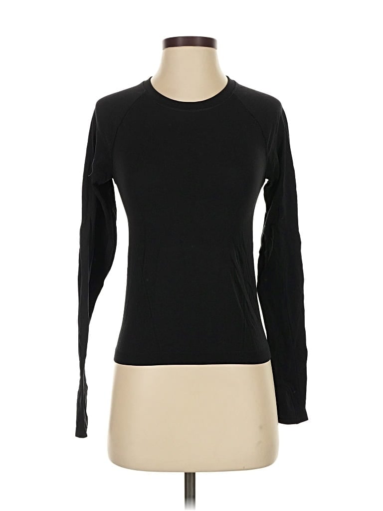 Pre-owned Athleta Long Sleeve T-shirt In Black