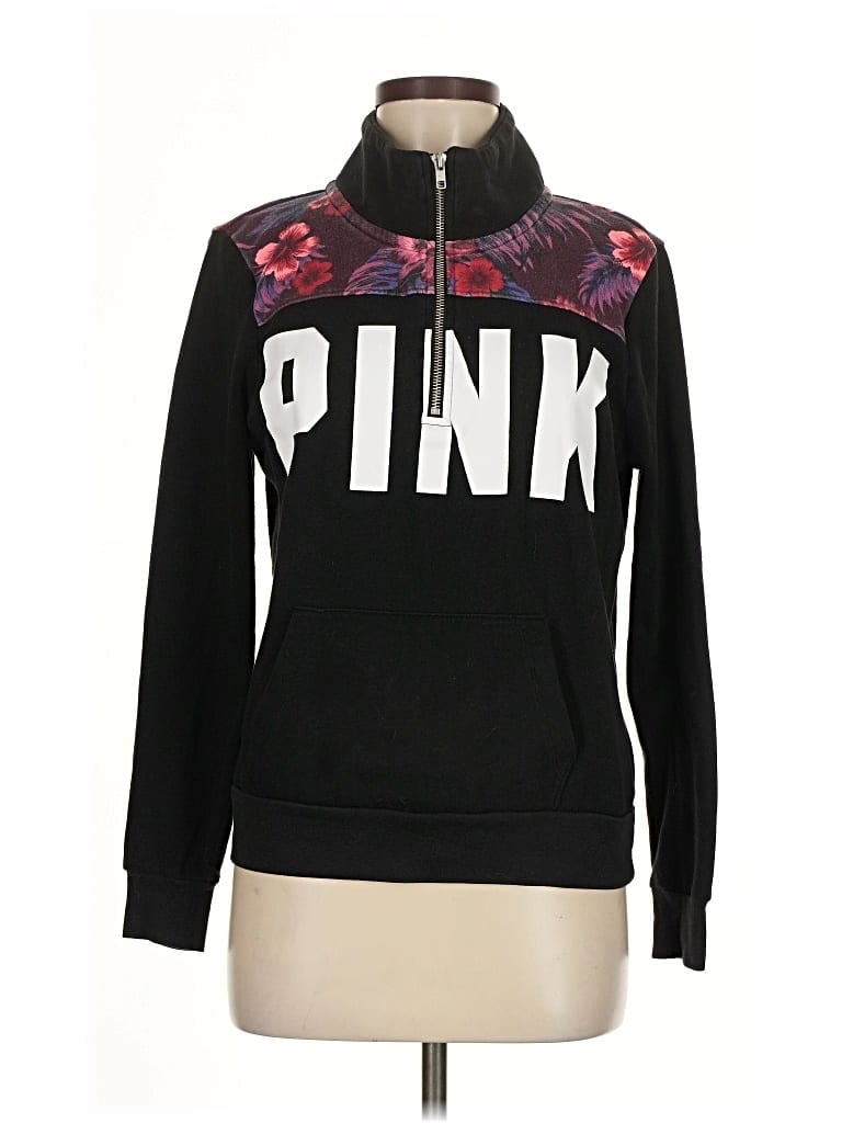 Pre-owned Victoria's Secret Pink Sweatshirt In Black