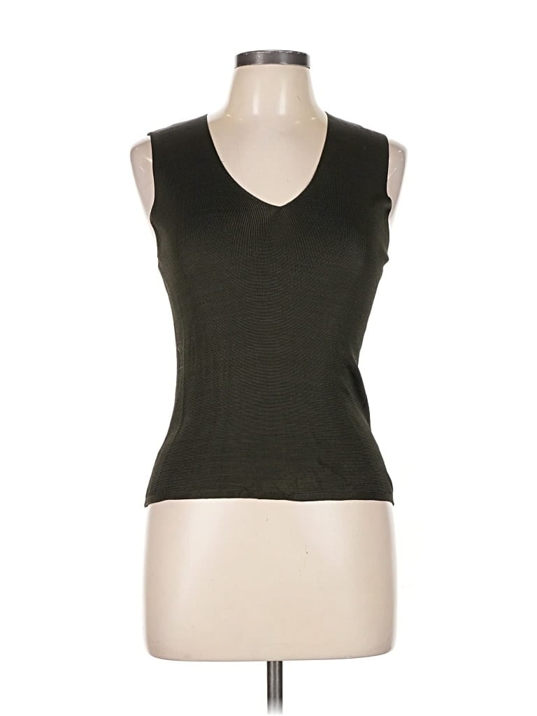 Pre-owned Valerie Stevens Sleeveless Top Black V Neck Tops