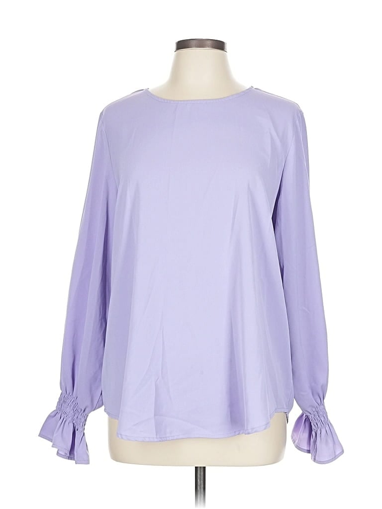 Pre-owned Assorted Brands Long Sleeve Blouse In Purple