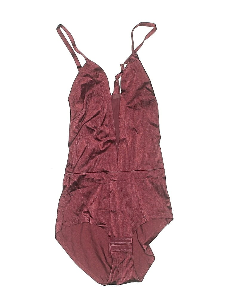 Pre-owned Out From Under Bodysuit In Burgundy