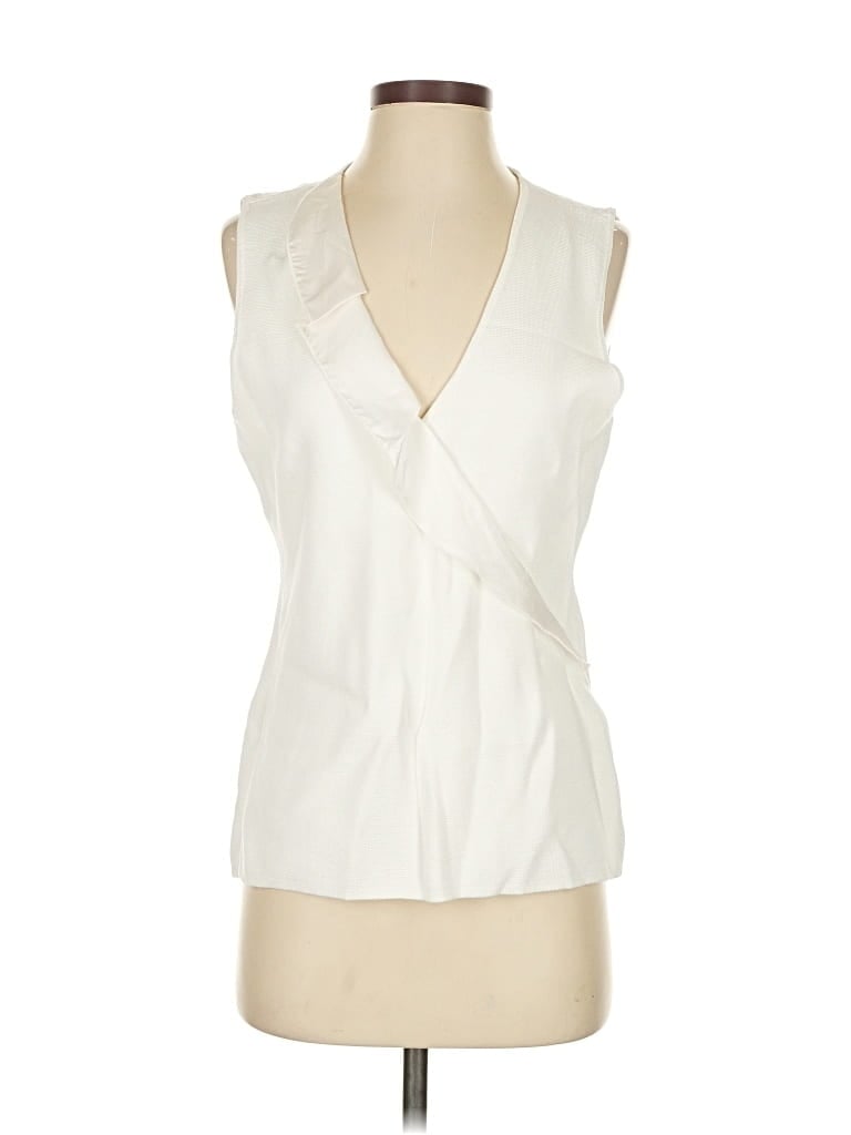 Pre-owned Calvin Klein Sleeveless Blouse In White