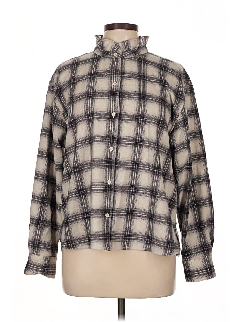 Pre-owned Banana Republic Factory Store Long Sleeve Button Down Shirt In Gray