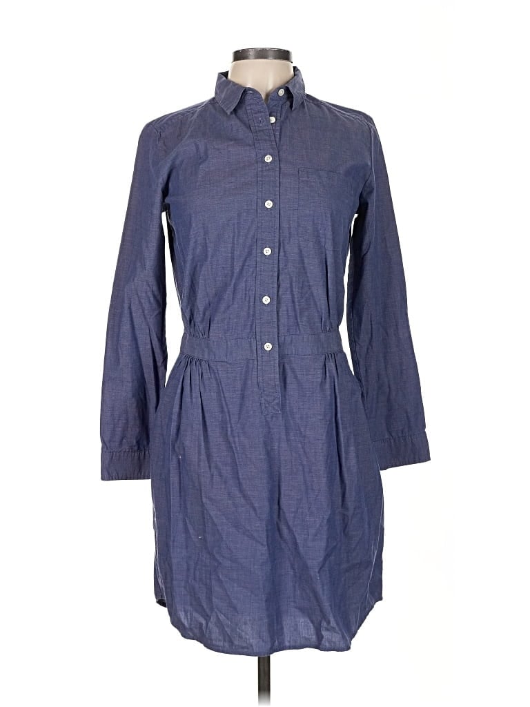 Pre-owned Banana Republic 3/4 Sleeve Button Down Shirt In Blue