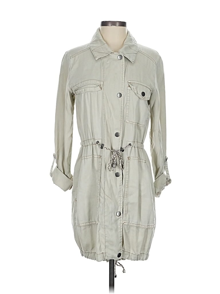 Pre-owned By Anthropologie Trenchcoat In White