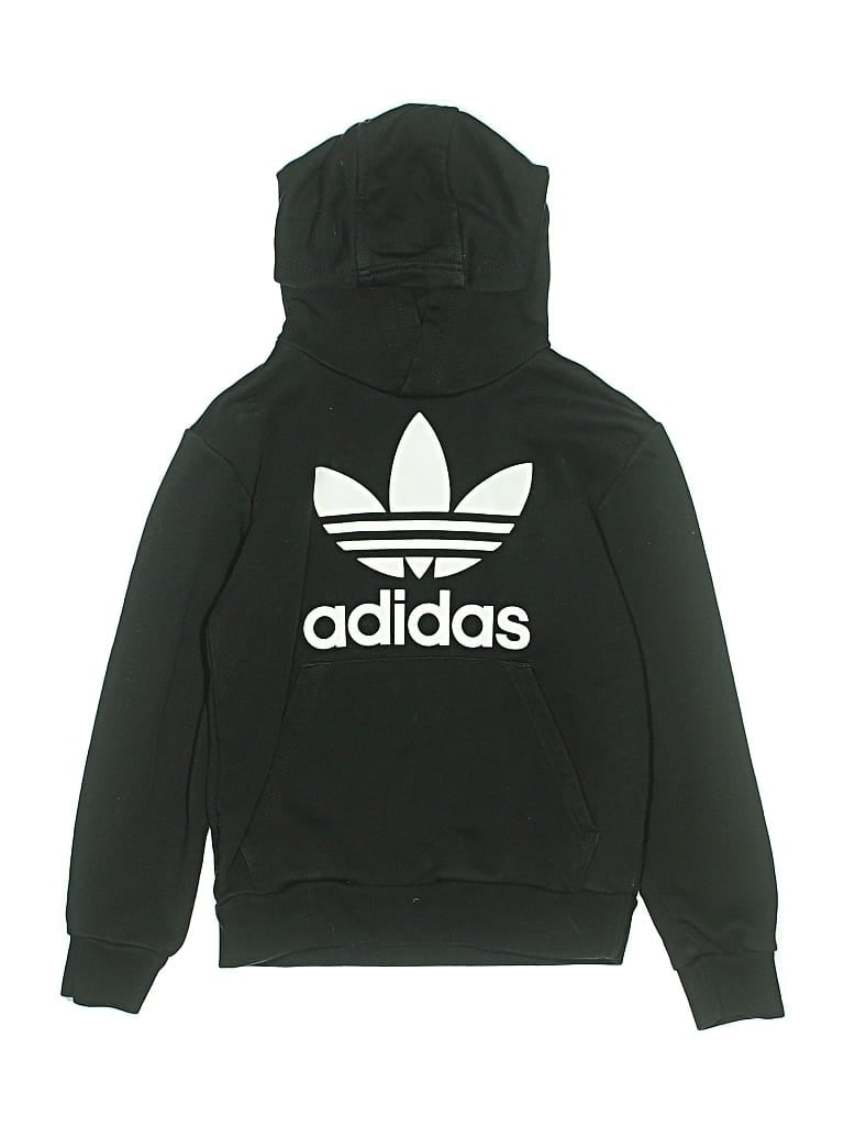 Pre-owned Adidas Originals Kids' Pullover Hoodie In Black