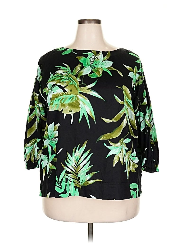 Pre-owned Polo Ralph Lauren 3/4 Sleeve Blouse In Black