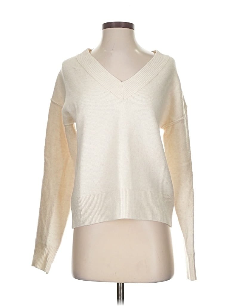 Pre-owned Evereve Pullover Sweater In White