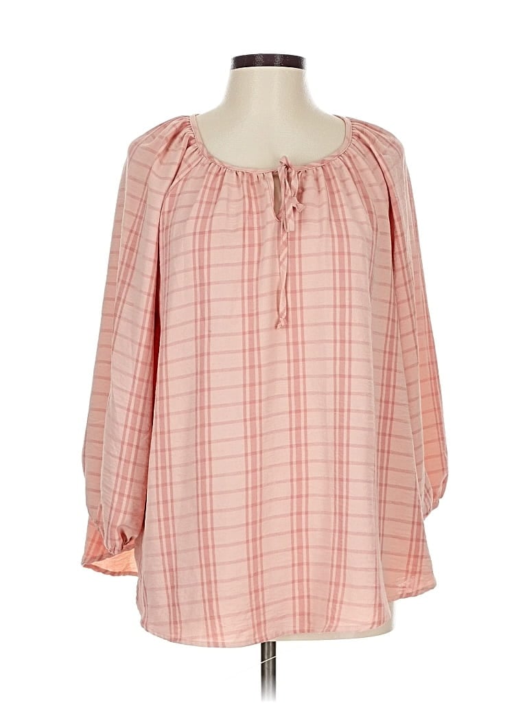 Pre-owned Como Blu 3/4 Sleeve Blouse In Pink