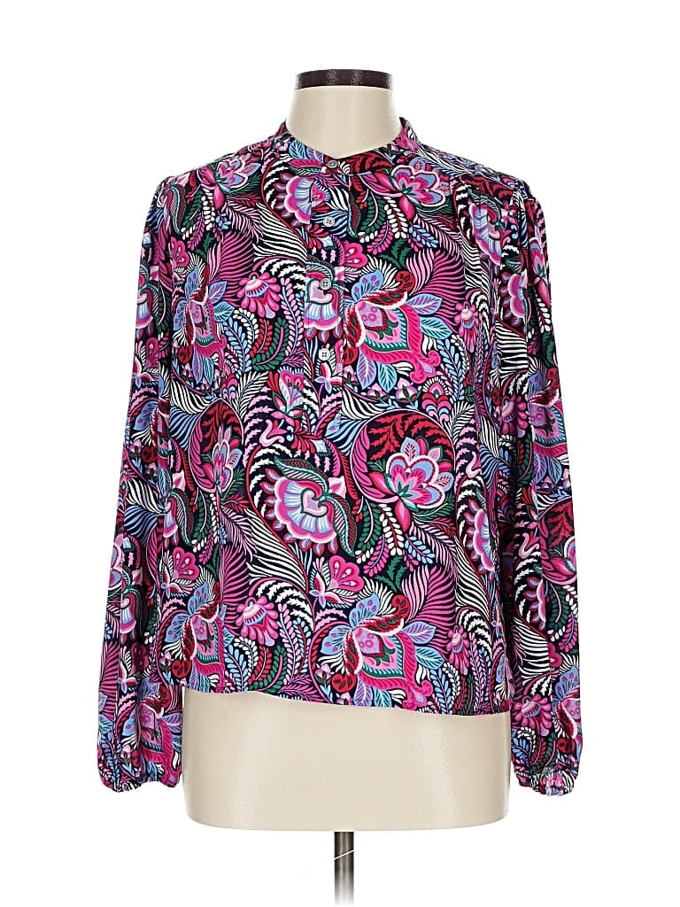 Pre-owned Ann Taylor Loft Long Sleeve Blouse In Purple