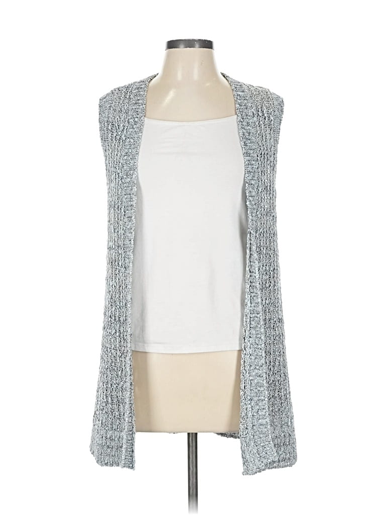 Pre-owned Chico's Cardigan Sweater In Silver