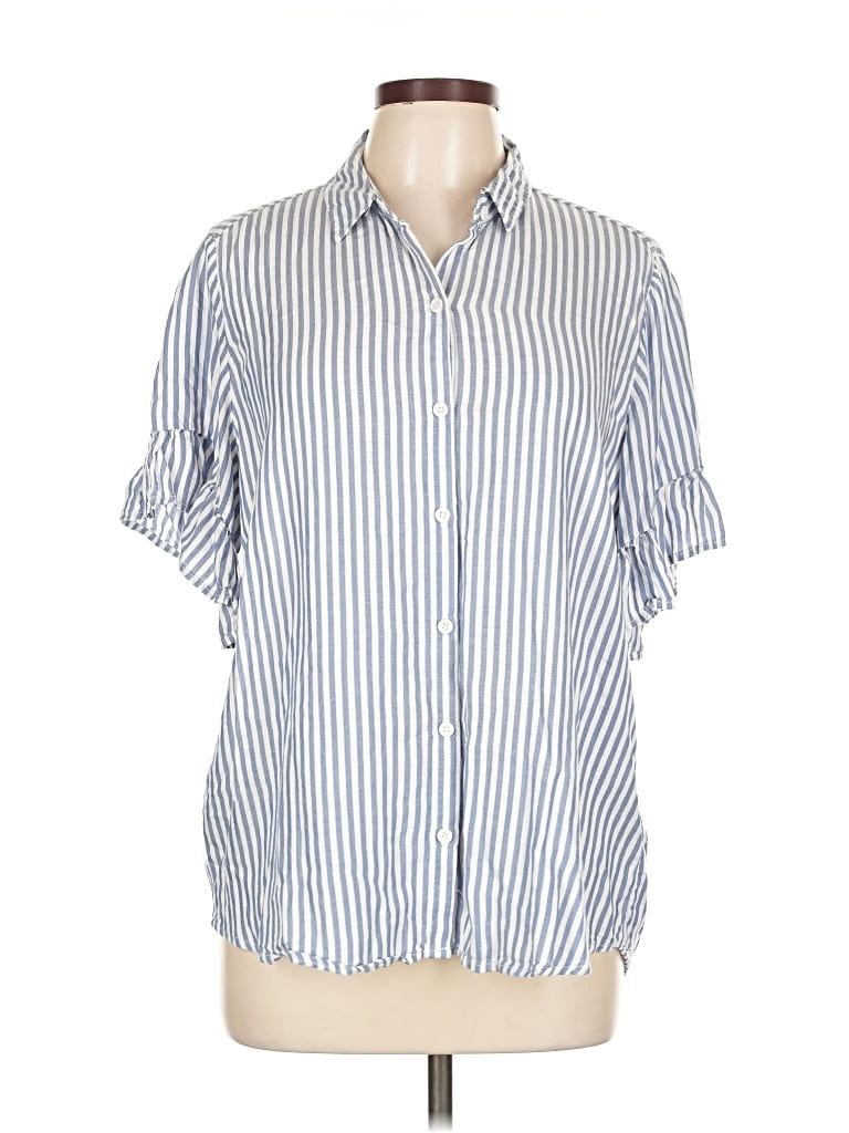 Pre-owned Beachlunchlounge Short Sleeve Button Down Shirt In Blue
