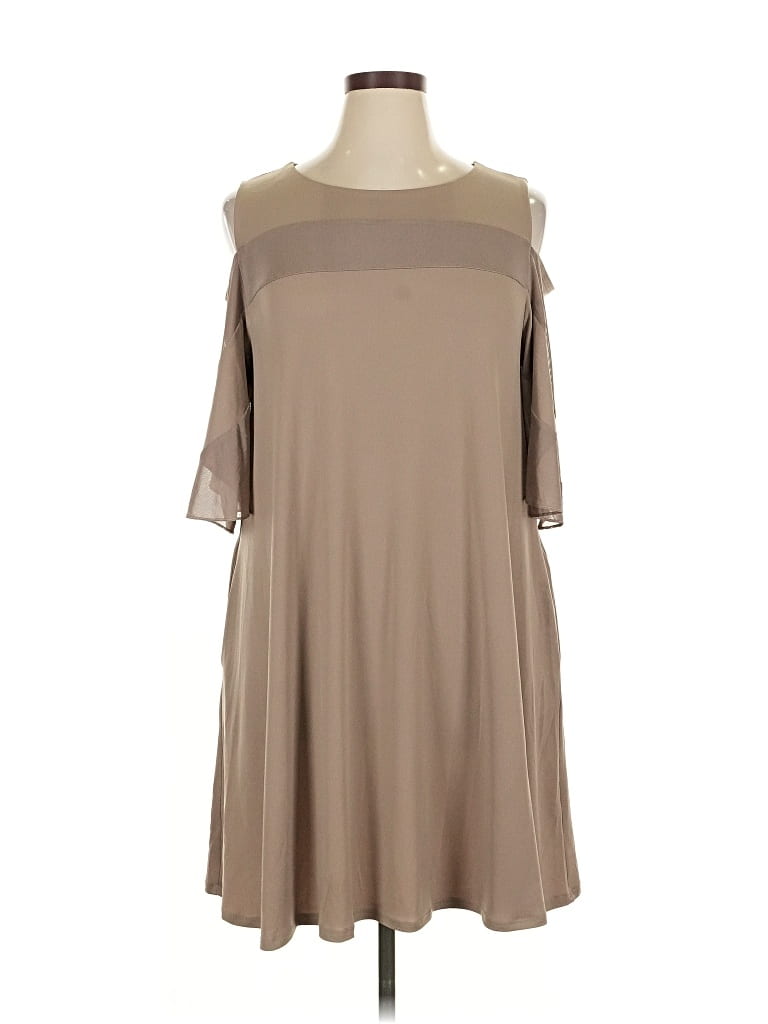 Pre-owned Nina Leonard Casual Dress In Brown