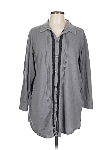 DKNY 3/4 Sleeve Button-Down Shirt (view 1)