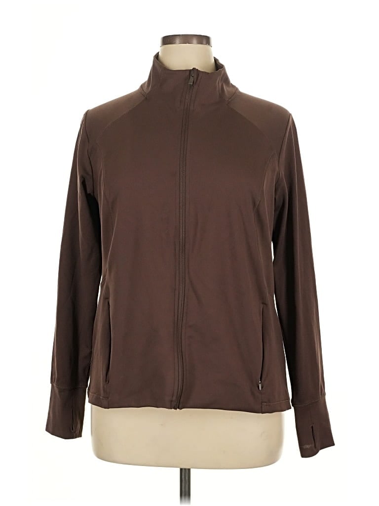 Pre-owned All In Motion Long Sleeve Top Brown Turtleneck Tops