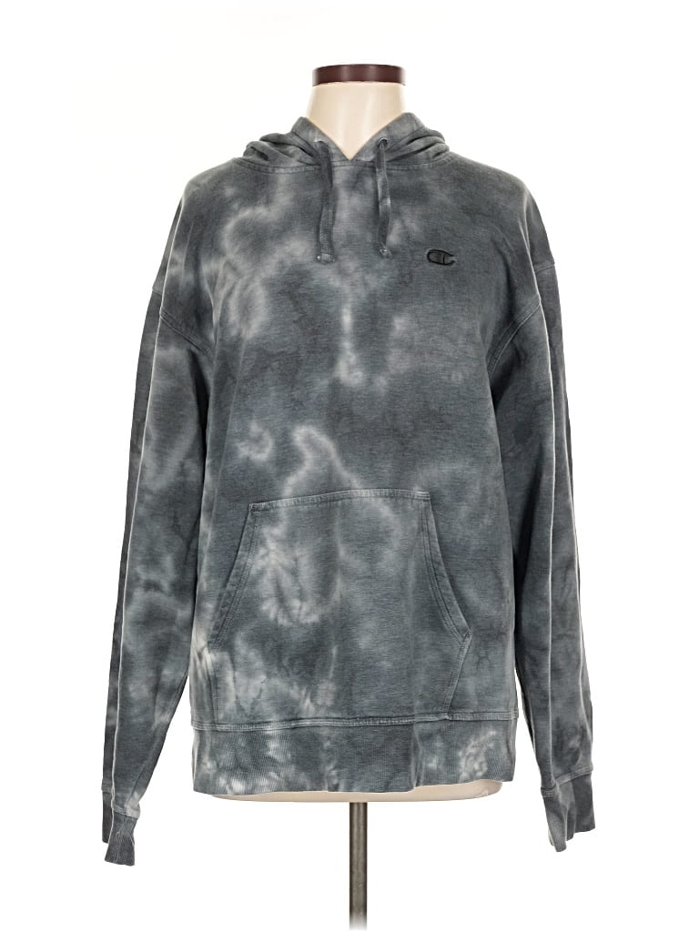 Pre-owned Champion Pullover Hoodie In Gray