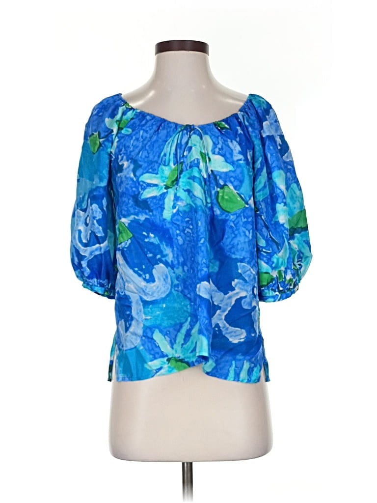 Pre-owned Polo Ralph Lauren 3/4 Sleeve Blouse In Blue