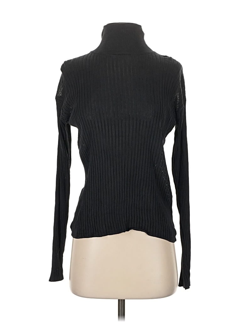 Pre-owned Linda Allard Ellen Tracy Turtleneck Sweater In Black