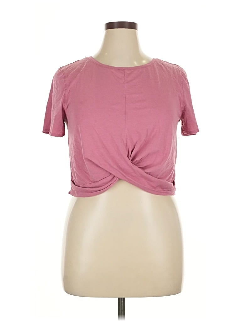 Pre-owned Core 10 Short Sleeve Top Pink Keyhole Neckline Tops