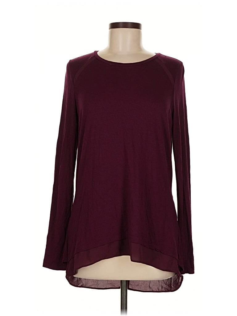 Pre-owned The Limited Long Sleeve Top Burgundy Boatneck Tops
